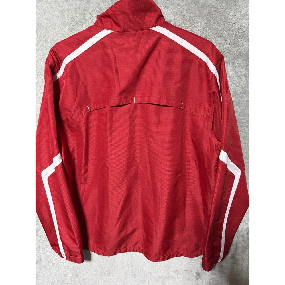 NEBRASKA Corn Huskers Jacket mens L Adidas Windbreaker Full‎ Zip red